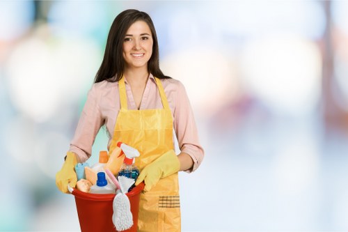Local cleaner handling a Richmond townhouse staircase and hallway