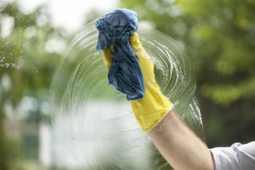 Local cleaning team working in a Richmond workplace after hours